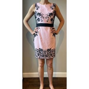 New York & Company Women's Pink Floral Sheath Dress, Size 6